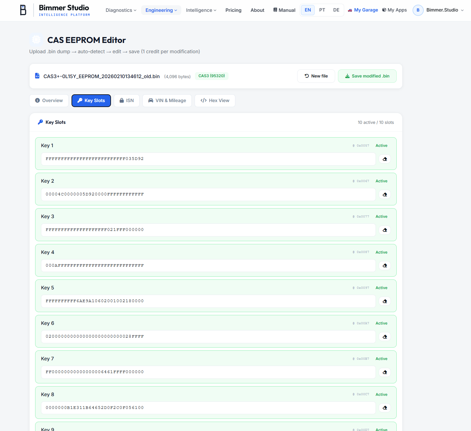 CAS Editor � ISN management